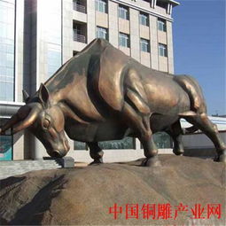 定州市吉祥銅雕工藝品廠 專業(yè)訂制大型精美銅雕牛擺件